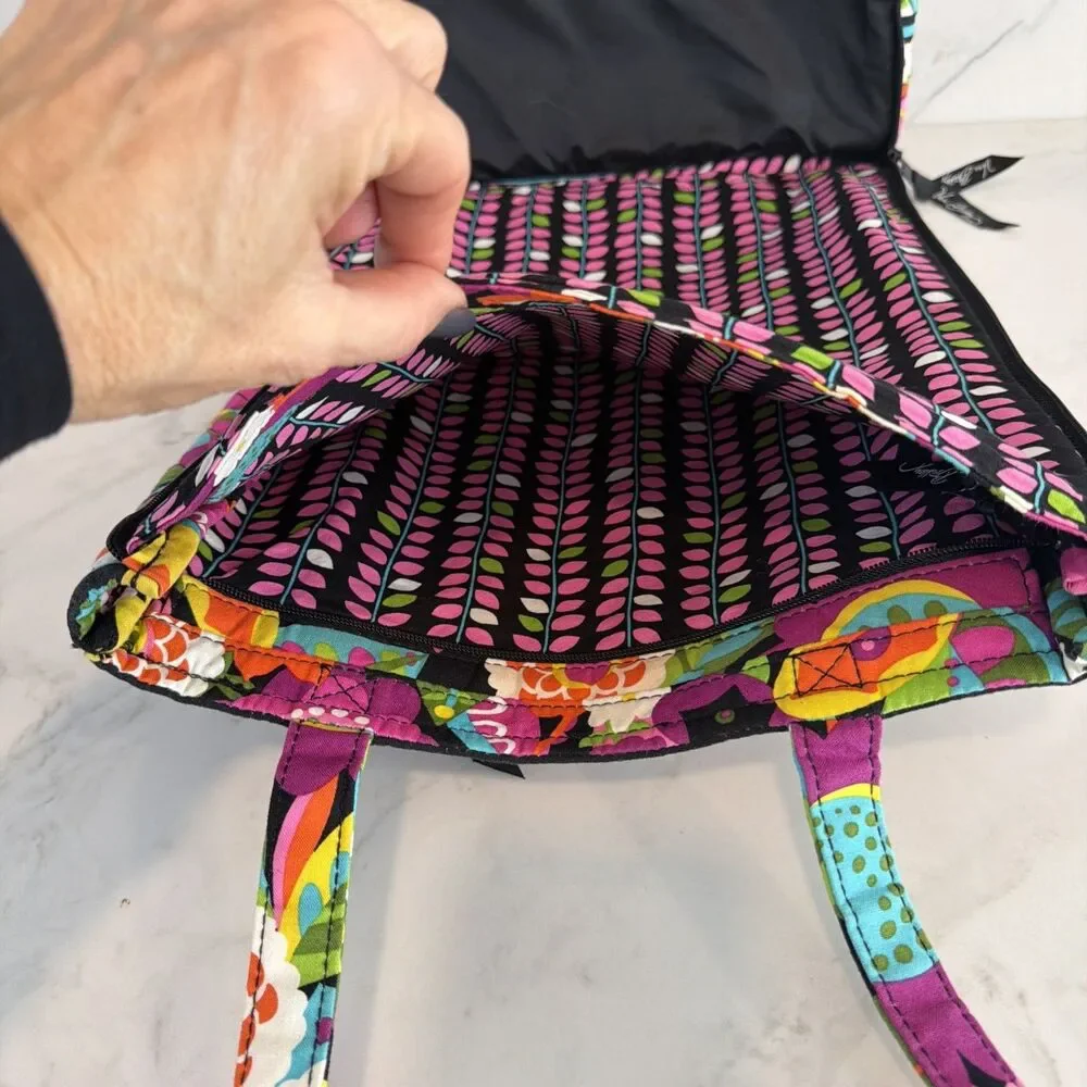 Vera Bradley Va Va Bloom Floral Triple Compartment Laptop Tote EUC